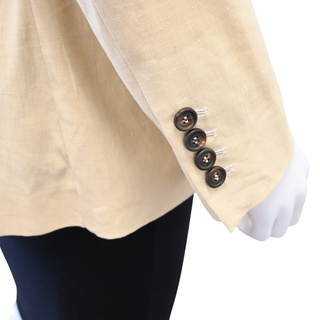 Pale Beige Linen-Blend Blazer