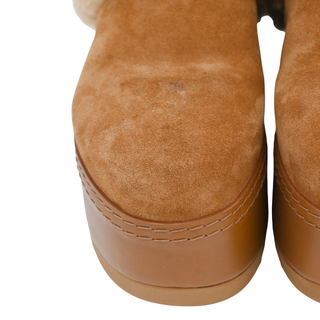 Tan Suede Shearling Dana Mules