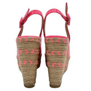 VALENTINO | Neon Pink Espadrille Wedge Sandals