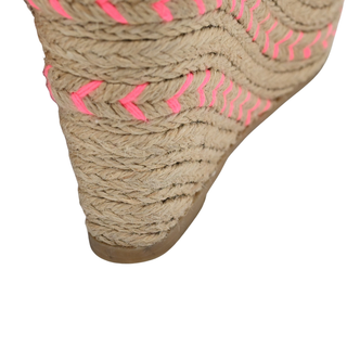 VALENTINO | Neon Pink Espadrille Wedge Sandals