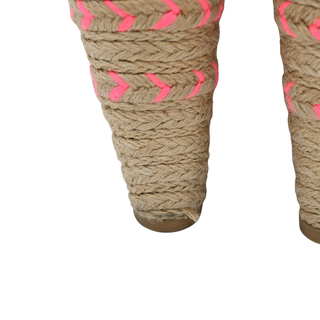 Neon Pink Espadrille Wedge Sandals