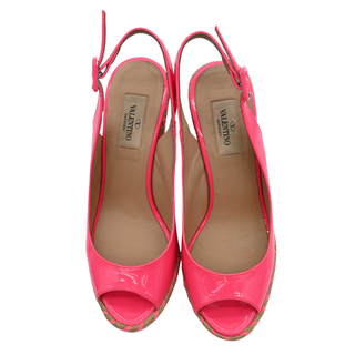 Neon Pink Espadrille Wedge Sandals