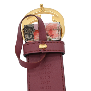 Bloom Floral GG Supreme Canvas GG Buckle Belt