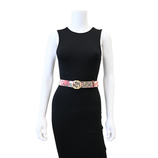 Bloom Floral GG Supreme Canvas GG Buckle Belt