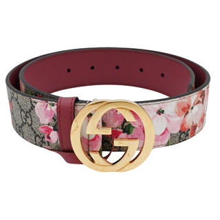 Bloom Floral GG Supreme Canvas GG Buckle Belt