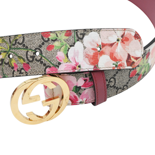 Bloom Floral GG Supreme Canvas GG Buckle Belt