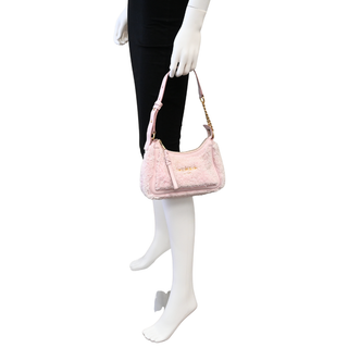 B Army Terry Cloth & Leather Shoulder Bag