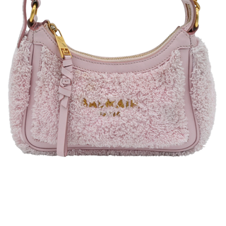 B Army Terry Cloth & Leather Shoulder Bag