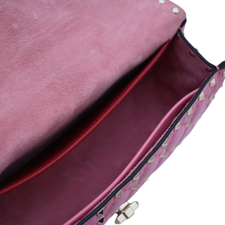 VALENTINO | Candy Rose Leather Quilted Rockstud Spike Shoulder Bag