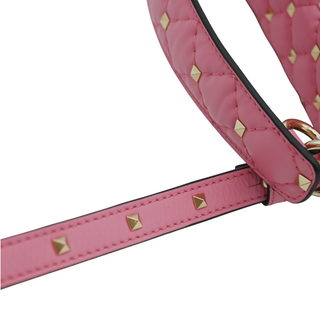 VALENTINO | Candy Rose Leather Quilted Rockstud Spike Shoulder Bag