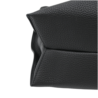 Black Leather Alix Zip Lock Shoulder Bag