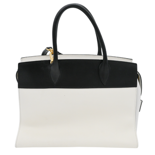 Black & White Saffiano Leather Esplanade Satchel Bag
