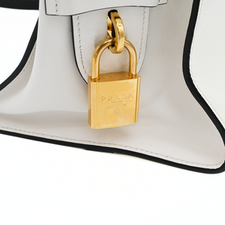 Black & White Saffiano Leather Esplanade Satchel Bag
