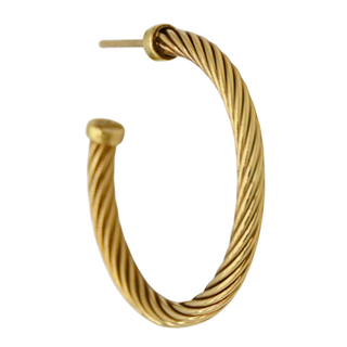 18K Gold Cable Hoop Earrings