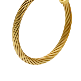 18K Gold Cable Hoop Earrings