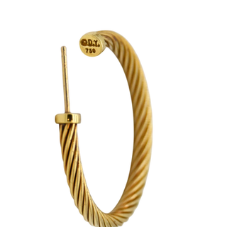 18K Gold Cable Hoop Earrings