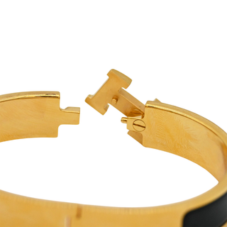 Narrow Black Clic H Bracelet