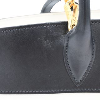 Black & White Saffiano Leather Esplanade Satchel Bag