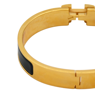 Narrow Black Clic H Bracelet