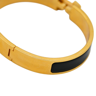 Narrow Black Clic H Bracelet