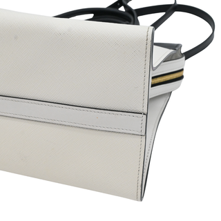 Black & White Saffiano Leather Esplanade Satchel Bag