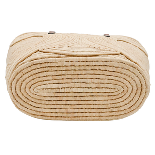 CELINE | Classic Panier Raffia & Leather Tote Bag with Removable Pouch