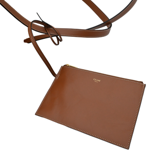 CELINE | Classic Panier Raffia & Leather Tote Bag with Removable Pouch