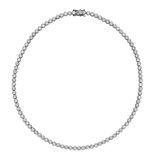 Silver CZ Bezel Tennis Necklace