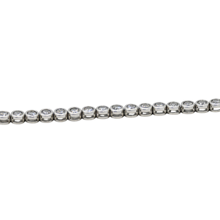 Silver CZ Bezel Tennis Necklace