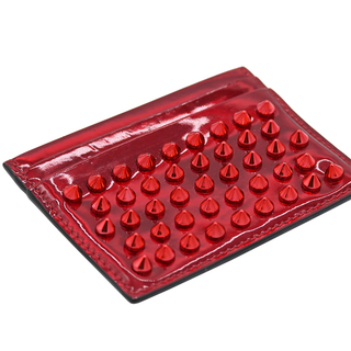 CHRISTIAN LOUBOUTIN | Kios Metallic Red Studded Card Holder