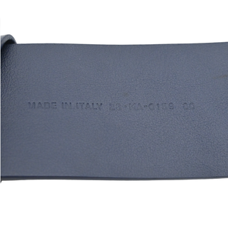 Navy Leather Logo Belt