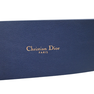 Navy Leather Logo Belt