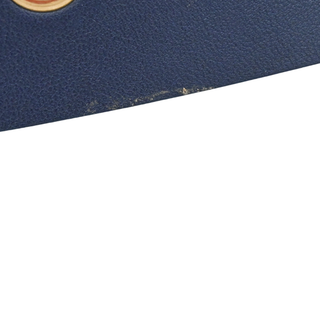 Navy Leather Logo Belt