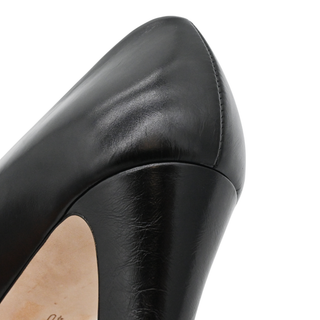 Black Leather CC Cap Toe Pumps