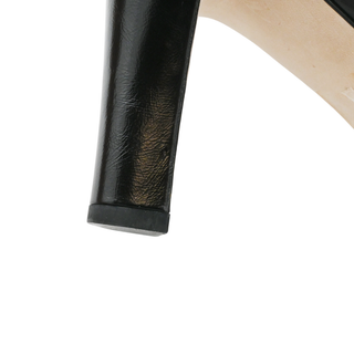 Black Leather CC Cap Toe Pumps