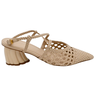 FARM RIO | Blush Pink Woven Wedge Heels