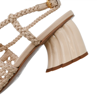 FARM RIO | Blush Pink Woven Wedge Heels