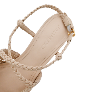 Blush Pink Woven Wedge Heels