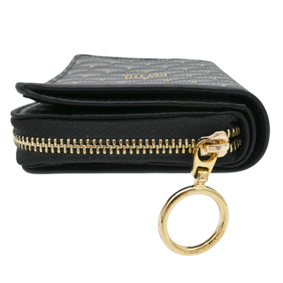 Daily Battle Black & Gray Coated Canvas Zip Around Wallet