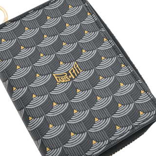 Daily Battle Black & Gray Coated Canvas Zip Around Wallet