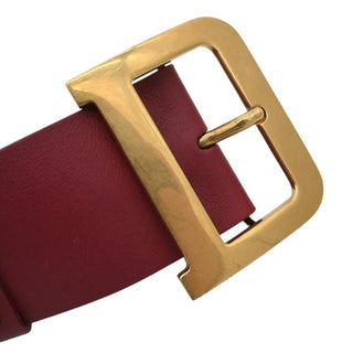 Dark Red Leather Logo Belt