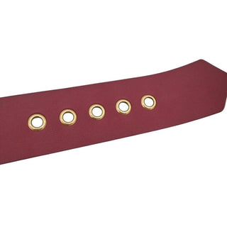 Dark Red Leather Logo Belt
