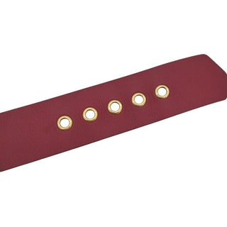 Dark Red Leather Logo Belt