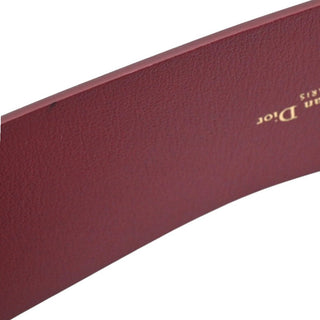 Dark Red Leather Logo Belt