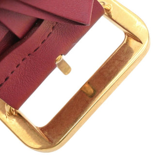 Dark Red Leather Logo Belt