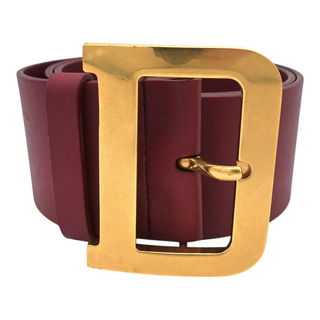 CHRISTIAN DIOR | Dark Red Leather Logo Belt