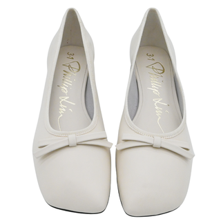 3.1 PHILLIP LIM | White Leather ID Soft Ballerina Pumps