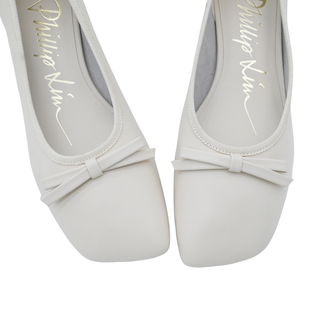 3.1 PHILLIP LIM | White Leather ID Soft Ballerina Pumps
