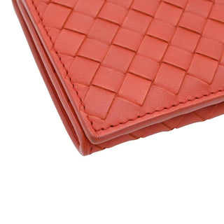 BOTTEGA VENETA | Muted Red-Orange Intrecciato Leather Bifold Continental Wallet
