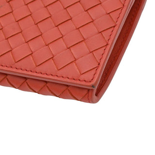 BOTTEGA VENETA | Muted Red-Orange Intrecciato Leather Bifold Continental Wallet